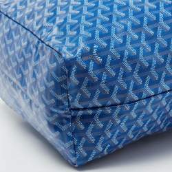 Pre Owned Goyard Blue Goyardine Coated Canvas and Leather Saint Louis PM Tote