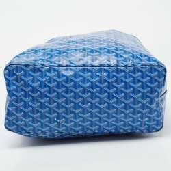 Pre Owned Goyard Blue Goyardine Coated Canvas and Leather Saint Louis PM Tote