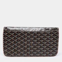 Pre Owned Goyard Brown Goyardine Coated Canvas Sainte Marie Clutch