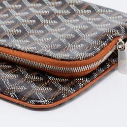 Pre Owned Goyard Brown Goyardine Coated Canvas Sainte Marie Clutch