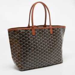 Pre Owned Goyard Brown Goyardine Coated Canvas and Leather Saint Louis PM Tote