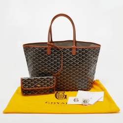 Pre Owned Goyard Brown Goyardine Coated Canvas and Leather Saint Louis PM Tote