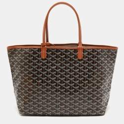 Pre Owned Goyard Brown Goyardine Coated Canvas and Leather Saint Louis PM Tote