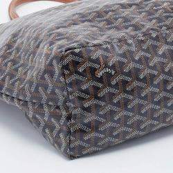 Pre Owned Goyard Brown/Tan Goyardine Coated Canvas and Leather Saint Louis PM Tote