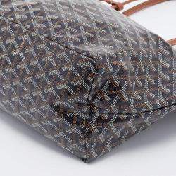 Pre Owned Goyard Brown/Tan Goyardine Coated Canvas and Leather Saint Louis PM Tote