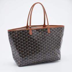 Pre Owned Goyard Brown/Tan Goyardine Coated Canvas and Leather Saint Louis PM Tote