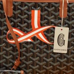 Pre Owned Goyard Brown Goyardine Coated Canvas and Leather Printed Saint Louis PM Tote