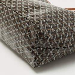 Pre Owned Goyard Brown Goyardine Coated Canvas and Leather Printed Saint Louis PM Tote