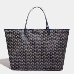 Goyard Navy Blue Goyardine Coated Canvas and Leather Saint Louis GM Tote