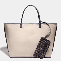 Goyard Navy Blue Goyardine Coated Canvas and Leather Saint Louis GM Tote