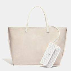 Goyard White Goyardine Coated Canvas and Leather Saint Louis GM Tote