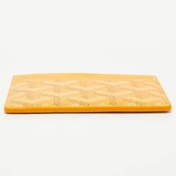Pre Owned Goyard Yellow Goyardine Coated Canvas and Leather Saint Sulpice Card Holder