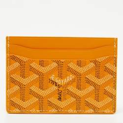 Pre Owned Goyard Yellow Goyardine Coated Canvas and Leather Saint Sulpice Card Holder