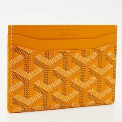 Pre Owned Goyard Yellow Goyardine Coated Canvas and Leather Saint Sulpice Card Holder