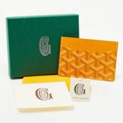 Pre Owned Goyard Yellow Goyardine Coated Canvas and Leather Saint Sulpice Card Holder
