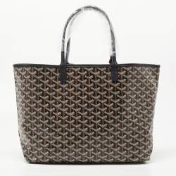 Pre Owned Goyard Black Goyardine Coated Canvas and Leather Saint Louis PM Tote