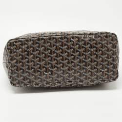 Pre Owned Goyard Black Goyardine Coated Canvas and Leather Saint Louis PM Tote