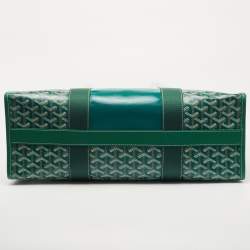 Pre Owned Goyard Green Goyardine Coated Canvas and Leather Villette Tote
