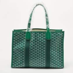 Pre Owned Goyard Green Goyardine Coated Canvas and Leather Villette Tote