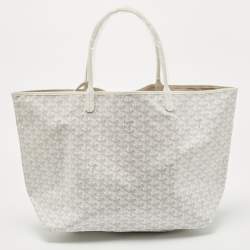 Pre Owned Goyard White Goyardine Coated Canvas and Leather Saint Louis GM Tote