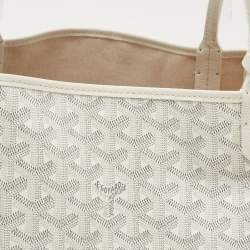Pre Owned Goyard White Goyardine Coated Canvas and Leather Saint Louis GM Tote