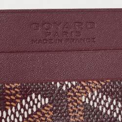 Pre Owned Goyard Burgundy Goyardine Coated Canvas and Leather Saint Sulpice Card Holder