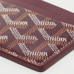 Pre Owned Goyard Burgundy Goyardine Coated Canvas and Leather Saint Sulpice Card Holder