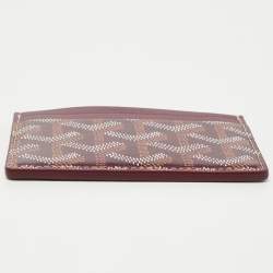 Pre Owned Goyard Burgundy Goyardine Coated Canvas and Leather Saint Sulpice Card Holder