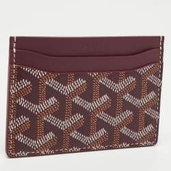 Pre Owned Goyard Burgundy Goyardine Coated Canvas and Leather Saint Sulpice Card Holder