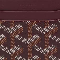 Pre Owned Goyard Burgundy Goyardine Coated Canvas and Leather Saint Sulpice Card Holder