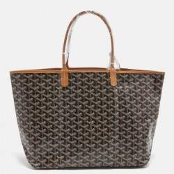 Goyard Black/Tan Goyardine Coated Canvas and Leather Saint Louis PM Tote