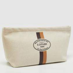 Goyard Cream Canvas Necessaire Organizer Pouch