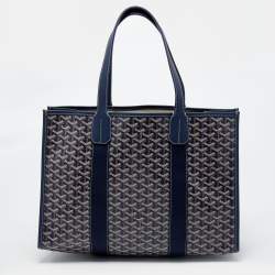 Pre Owned Goyard Blue Goyardine Coated Canvas And Leather Villette MM Tote