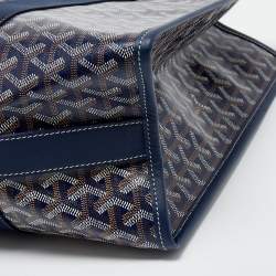 Pre Owned Goyard Blue Goyardine Coated Canvas And Leather Villette MM Tote