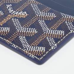 Pre Owned Goyard Blue Coated Canvas Saint Sulpice Card Holder 
