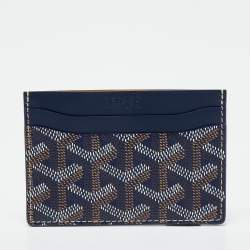Pre Owned Goyard Blue Coated Canvas Saint Sulpice Card Holder 