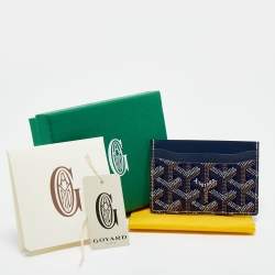 Pre Owned Goyard Blue Coated Canvas Saint Sulpice Card Holder 