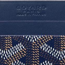 Pre Owned Goyard Blue Coated Canvas Saint Sulpice Card Holder 