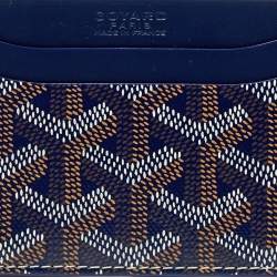 Pre Owned Goyard Blue Coated Canvas Saint Sulpice Card Holder 