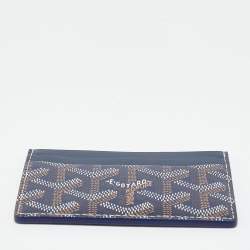 Pre Owned Goyard Blue Coated Canvas Saint Sulpice Card Holder 