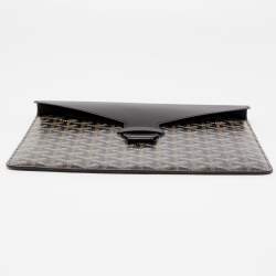 Goyard Blue Goyardine Coated Canvas And Leather Commando Envelope 2 Large Pouch Clutch