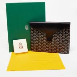 Goyard Blue Goyardine Coated Canvas And Leather Commando Envelope 2 Large Pouch Clutch