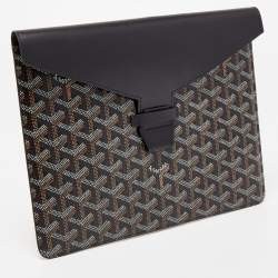 Goyard Blue Goyardine Coated Canvas And Leather Commando Envelope 2 Large Pouch Clutch