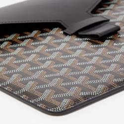Goyard Blue Goyardine Coated Canvas And Leather Commando Envelope 2 Large Pouch Clutch