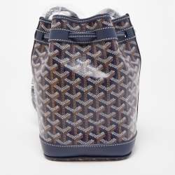 Goyard Blue Goyardine Coated Canvas and Leather Petit Flot Bucket Bag