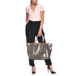 Pre Owned Goyard Brown Goyardine Coated Canvas and Leather Saint Louis GM Tote