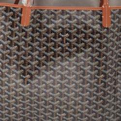 Pre Owned Goyard Brown Goyardine Coated Canvas and Leather Saint Louis GM Tote