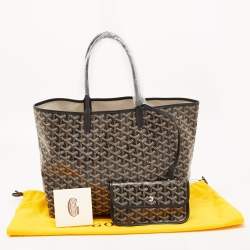 Goyard Black Goyardine Coated Canvas and Leather Saint Louis PM Tote