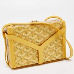 Goyard Yellow/Gold Coated Canvas and Leather Minaudiere Trunk Bag