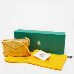 Goyard Yellow/Gold Coated Canvas and Leather Minaudiere Trunk Bag